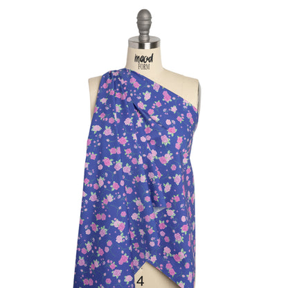 Mood Exclusive Blue Little Romantic Stretch Cotton Poplin Drape