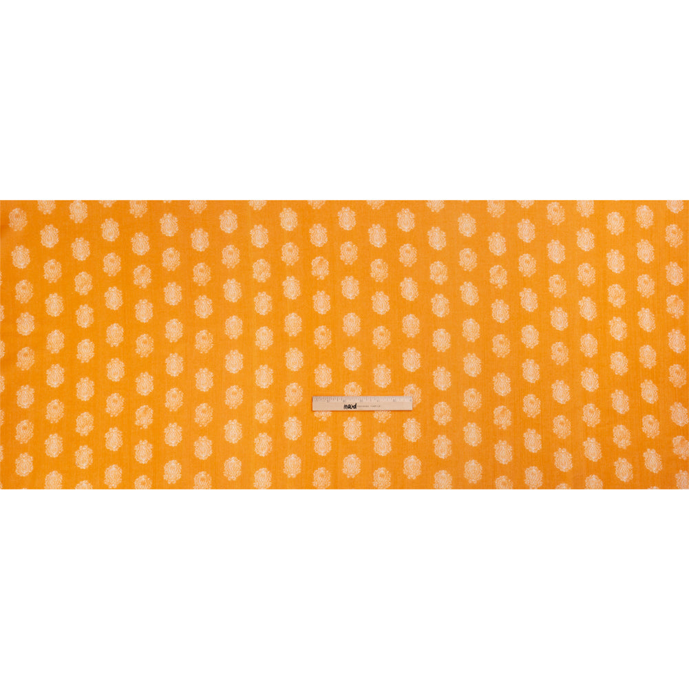 Crinkled Cotton Gauzy Woven Print - Mango Orange Paisley Spots - Mood Exclusive Perhaps Paisleys Full