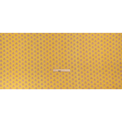 Crinkled Cotton Gauzy Woven Print - Yellow and Pink Leaves - Mood Exclusive Fields of Gold Full