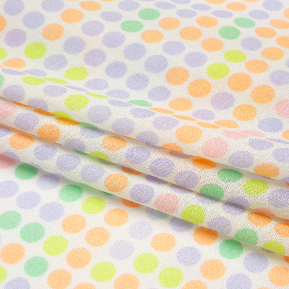 Mood Exclusive White Candy Buttons Cotton Crepe Folded