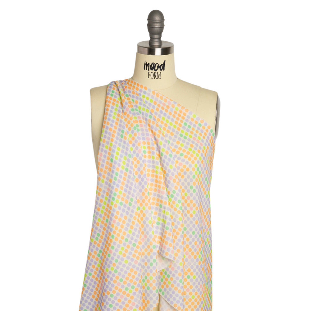 Mood Exclusive White Candy Buttons Cotton Crepe Drape