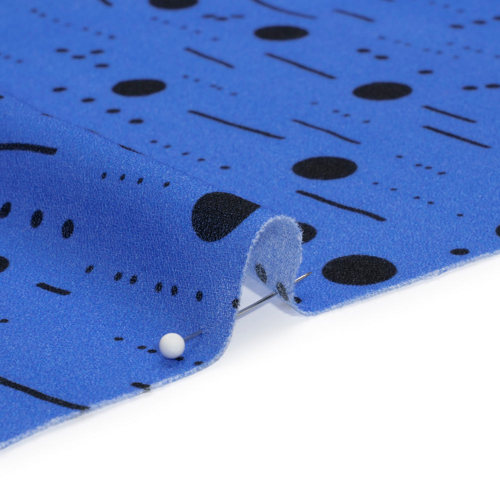 Mood Exclusive Blue Dot-Dash Decode Cotton Crepe Detail