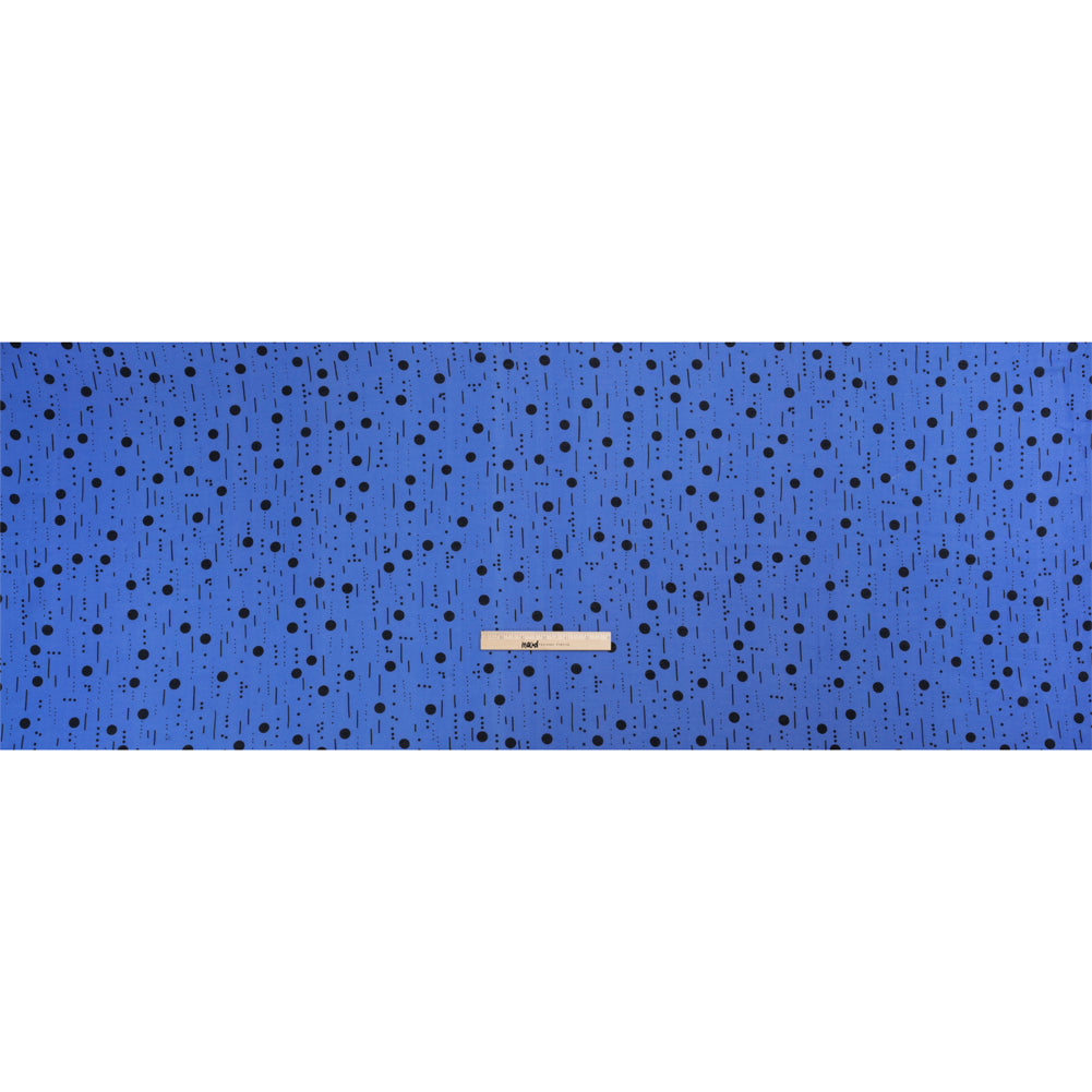 Mood Exclusive Blue Dot-Dash Decode Cotton Crepe Full