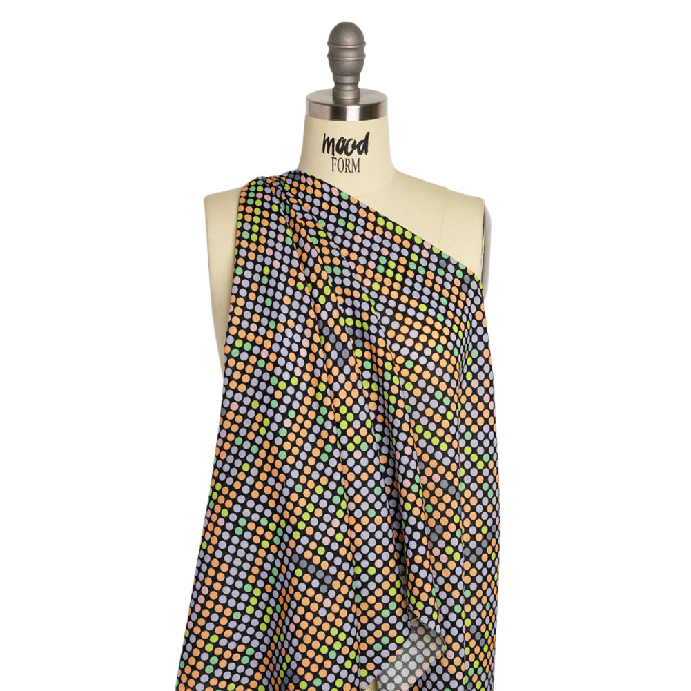 Mood Exclusive Black Candy Buttons Cotton Crepe Drape