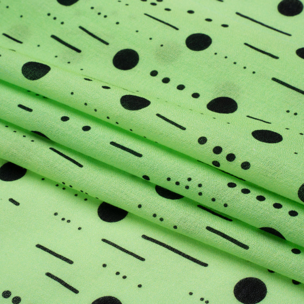 Mood Exclusive Mint Dot-Dash Decode Cotton Crepe Folded