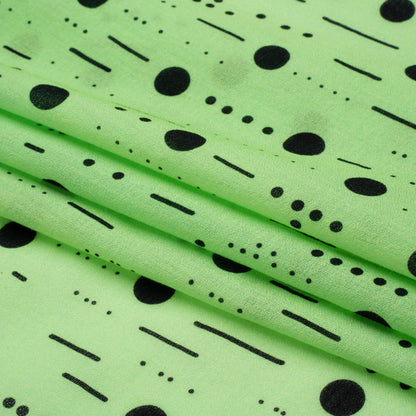 Mood Exclusive Mint Dot-Dash Decode Cotton Crepe Folded