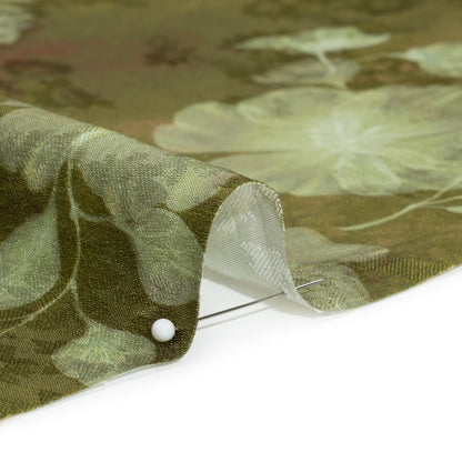 Floral Viscose Jacquard Print - Olive Green Leafy Floral - Mood Exclusive Willow Wanderer Folded