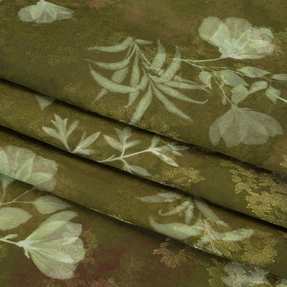 Floral Viscose Jacquard Print - Olive Green Leafy Floral - Mood Exclusive Willow Wanderer Full