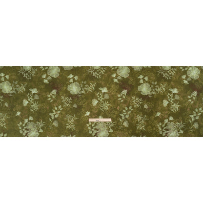 Floral Viscose Jacquard Print - Olive Green Leafy Floral - Mood Exclusive Willow Wanderer Drape