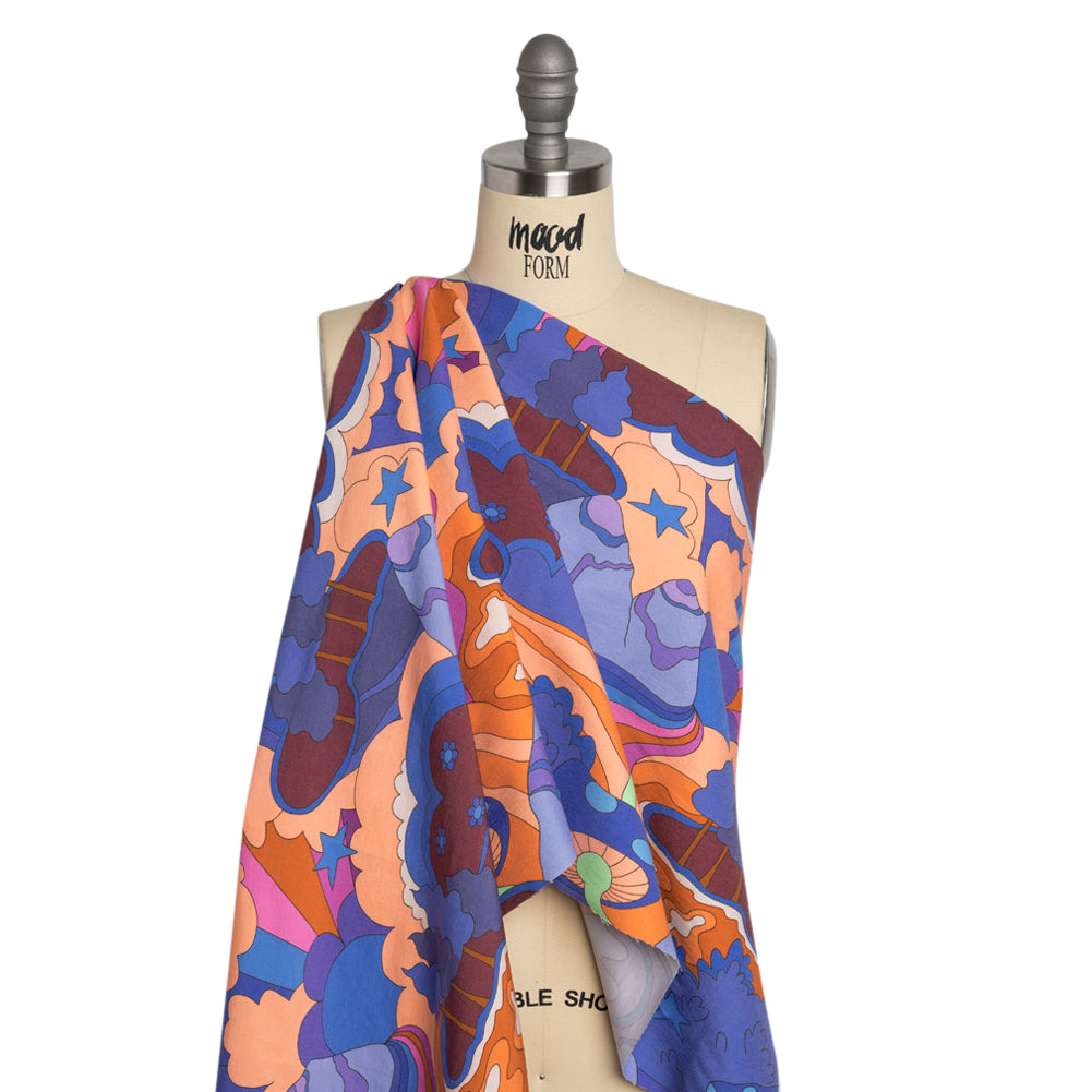 Mood Exclusive Over the Moon Stretch Viscose and Polyamide Twill Detail