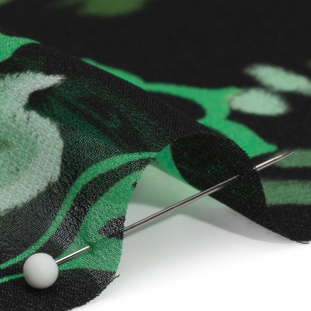 Mood Exclusive Green Ballroom Botanicals Viscose Chiffon Folded