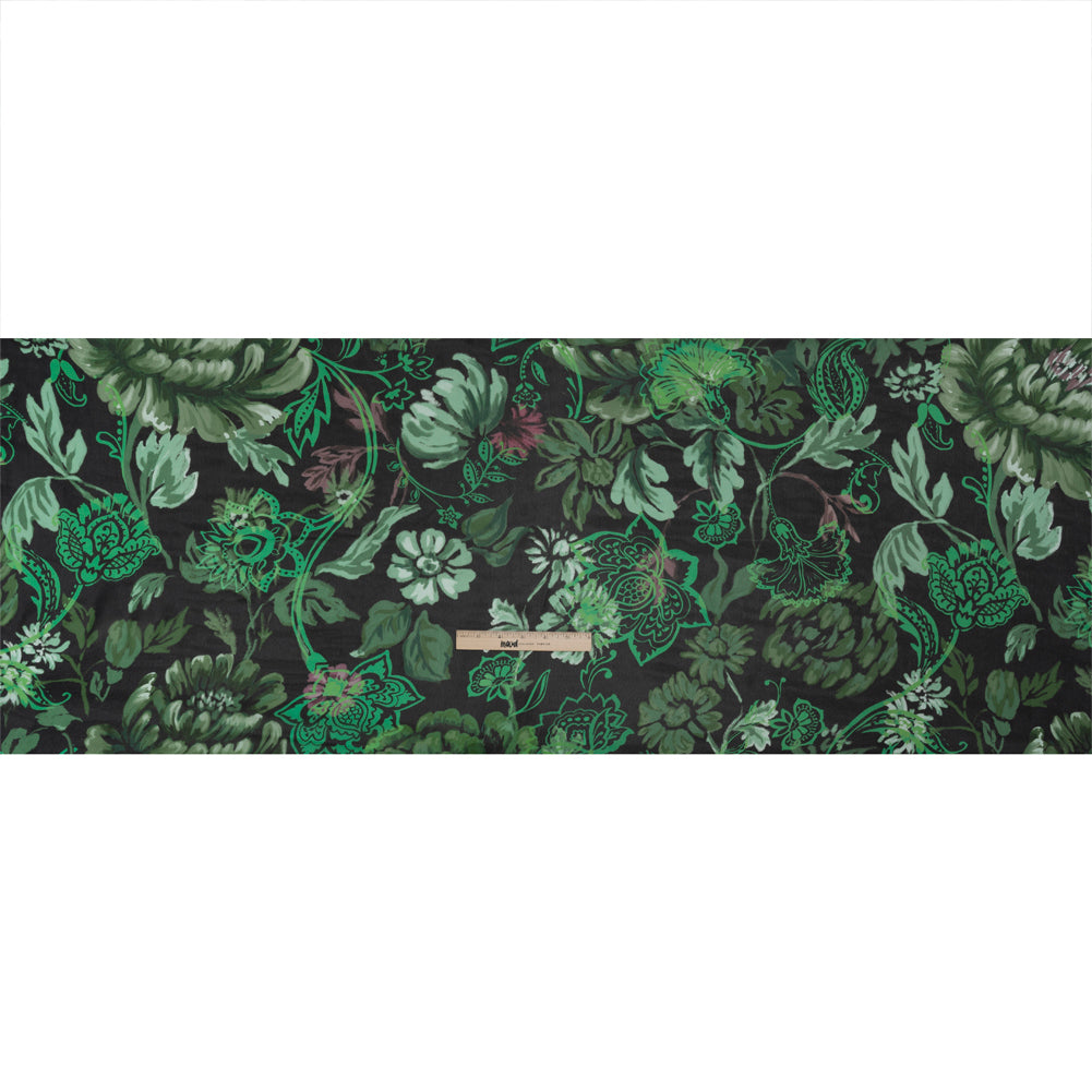 Mood Exclusive Green Ballroom Botanicals Viscose Chiffon Drape