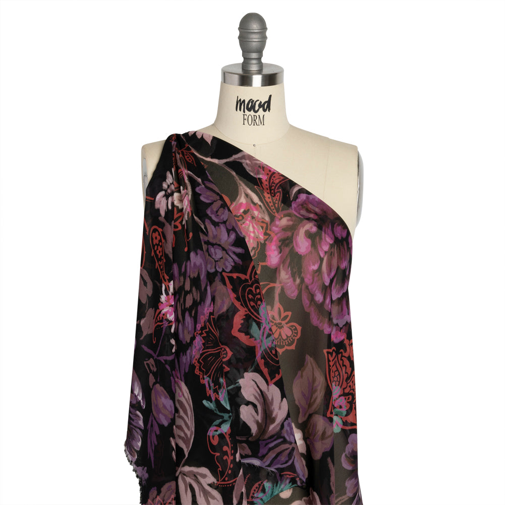 Mood Exclusive Red Ballroom Botanicals Viscose Chiffon Detail