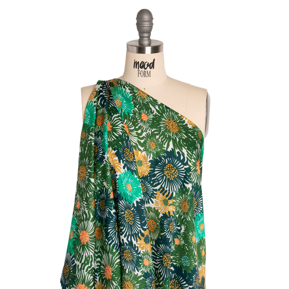 Mood Exclusive Green Wistful Weeds Striped Viscose Dobby Detail
