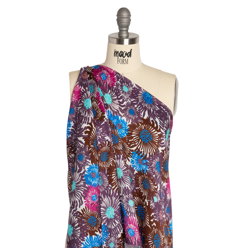 Mood Exclusive Purple Wistful Weeds Striped Viscose Dobby Detail