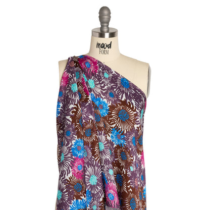 Mood Exclusive Purple Wistful Weeds Striped Viscose Dobby Detail