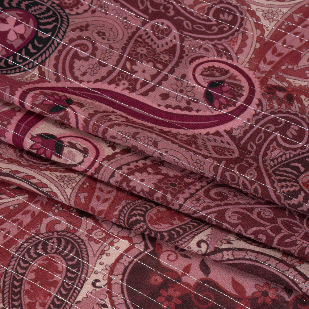 Mood Exclusive Plum Vision Metallic Striped Viscose Dobby Full