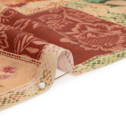Mood Exclusive Red Scrapbook Patchwork Stretch Cotton Poplin Detail