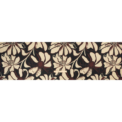 Striped Viscose Jacquard Print - Black, Burgundy and Beige Floral - Mood Exclusive Ground Level Drape