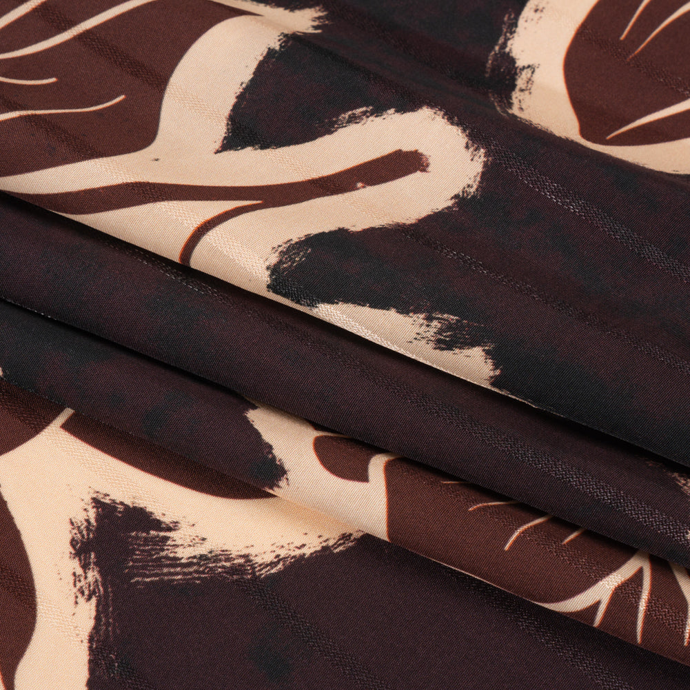 Striped Viscose Jacquard Print - Burgundy Floral - Mood Exclusive Simple Luxuries Full