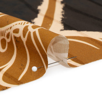 Striped Viscose Jacquard Print - Mustard Floral - Mood Exclusive Simple Luxuries Folded