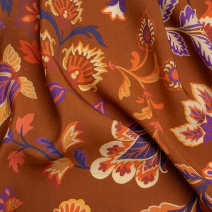 Mood Exclusive Brown Nutmeg Meadow Sustainable Viscose and Polyester Twill
