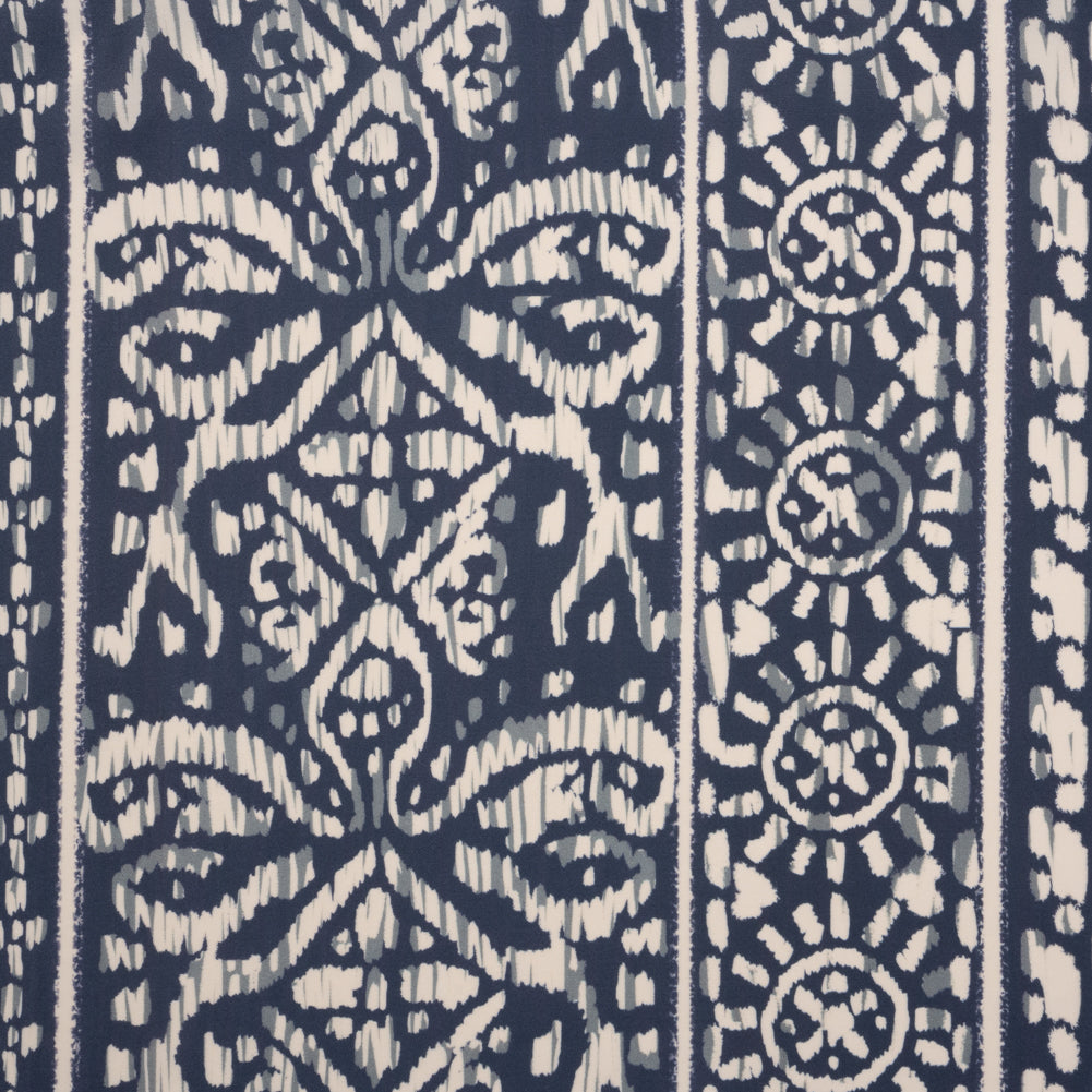 Mood Exclusive Blue Sun Carvings Sustainable Viscose and Polyester Twill