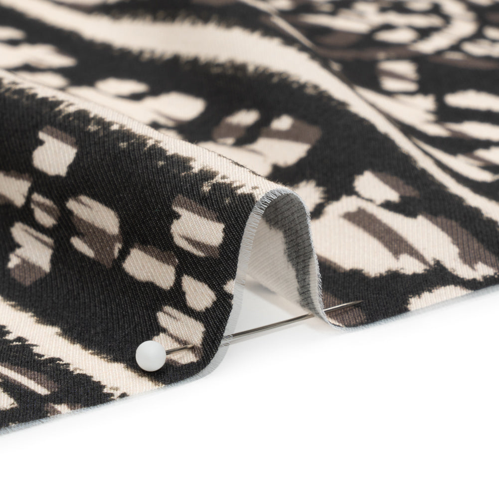 Mood Exclusive Black Sun Carvings Sustainable Viscose and Polyester Twill Folded