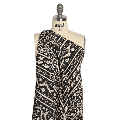 Mood Exclusive Black Sun Carvings Sustainable Viscose and Polyester Twill Detail