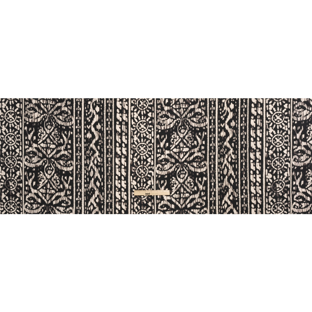 Mood Exclusive Black Sun Carvings Sustainable Viscose and Polyester Twill Drape