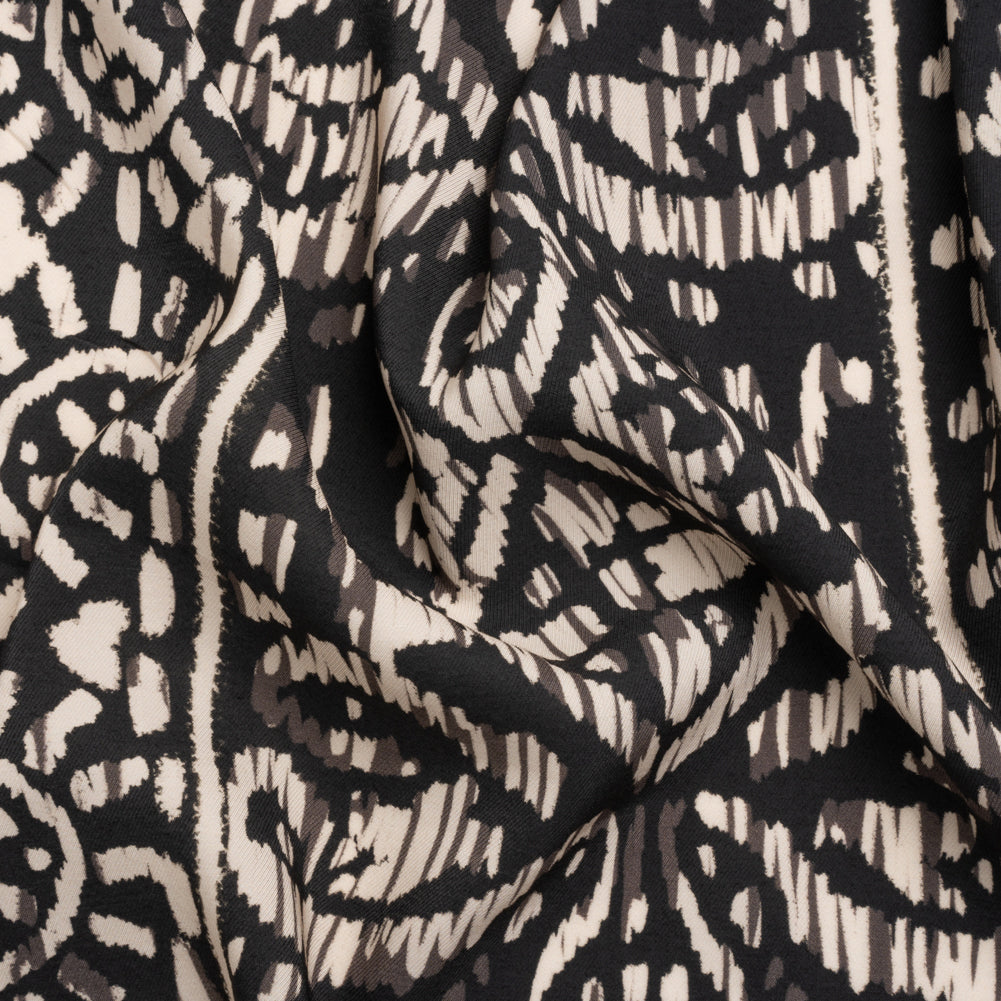 Mood Exclusive Black Sun Carvings Sustainable Viscose and Polyester Twill