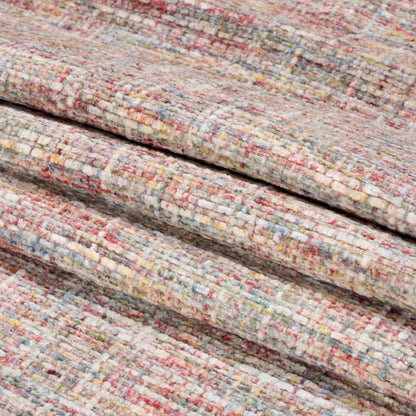 Pink, Blue and Cream Mottled Chenille Tweed Folded