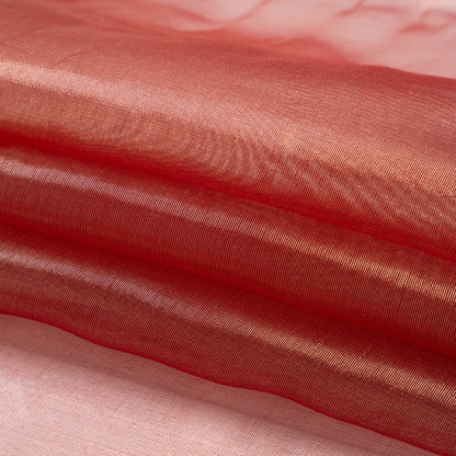 Metallic Silk Organza - Wine and Gold Folded