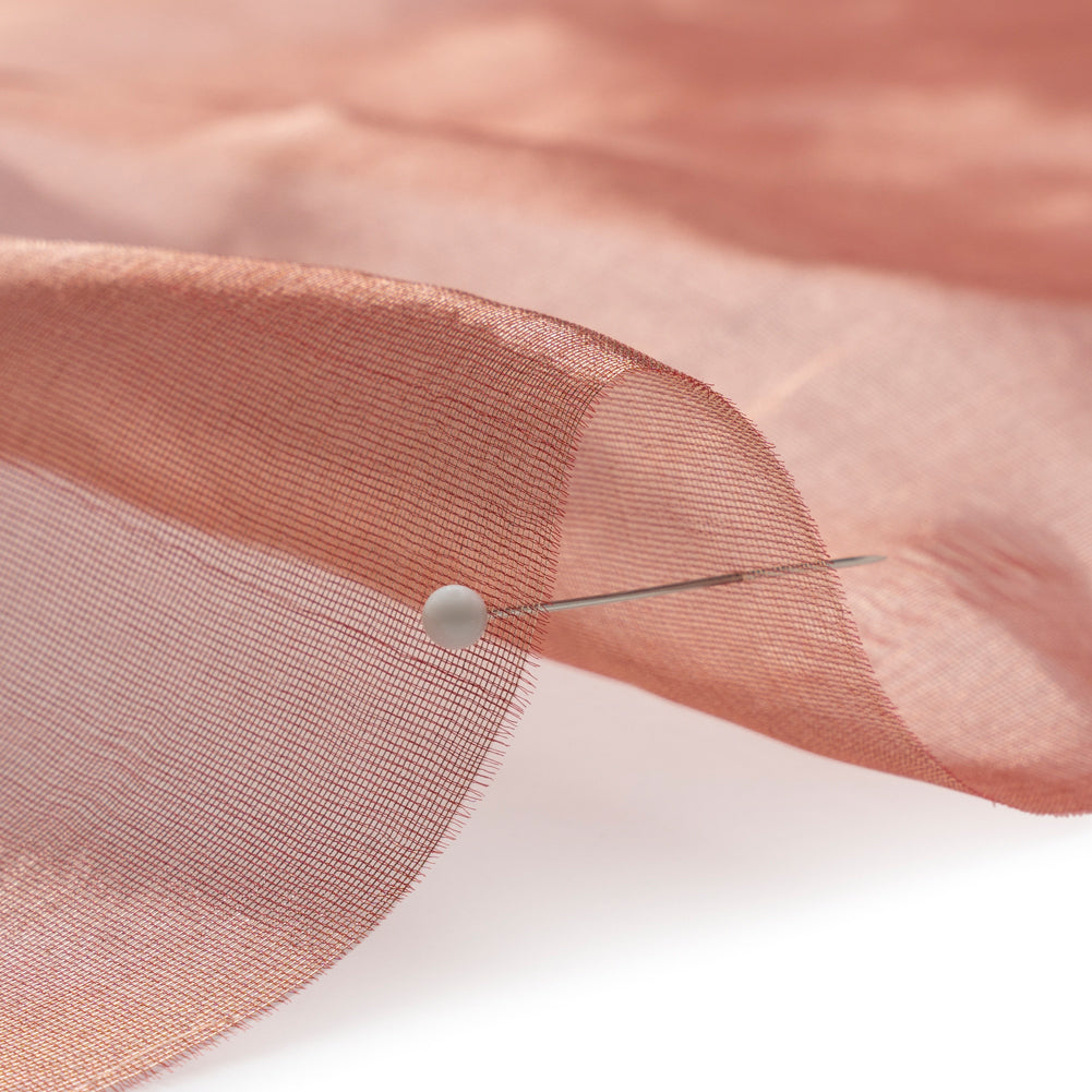 Metallic Silk Organza - Wine and Gold Detail