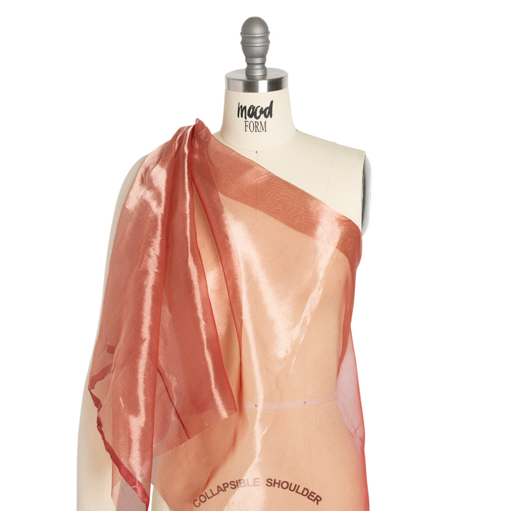 Metallic Silk Organza - Wine and Gold Drape