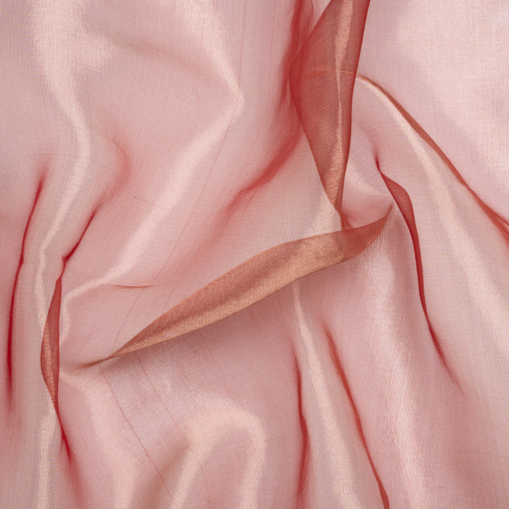 Metallic Silk Organza - Wine and Gold