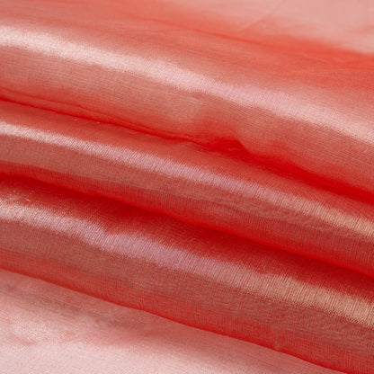 Metallic Silk Organza - Red and Silver Folded