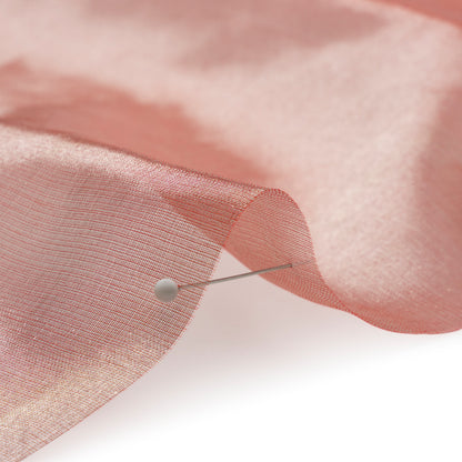 Metallic Silk Organza - Red and Silver Detail