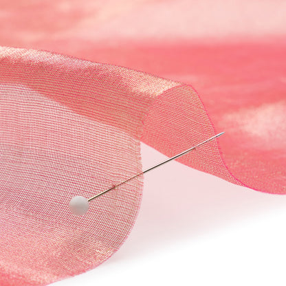 Metallic Silk Organza - Fuchsia and Gold Detail