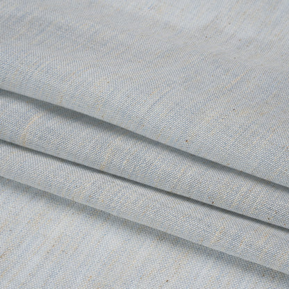 Baby Blue and Beige Heathered Lightweight Linen Blend Woven Folded