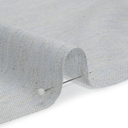 Baby Blue and Beige Heathered Lightweight Linen Blend Woven Detail