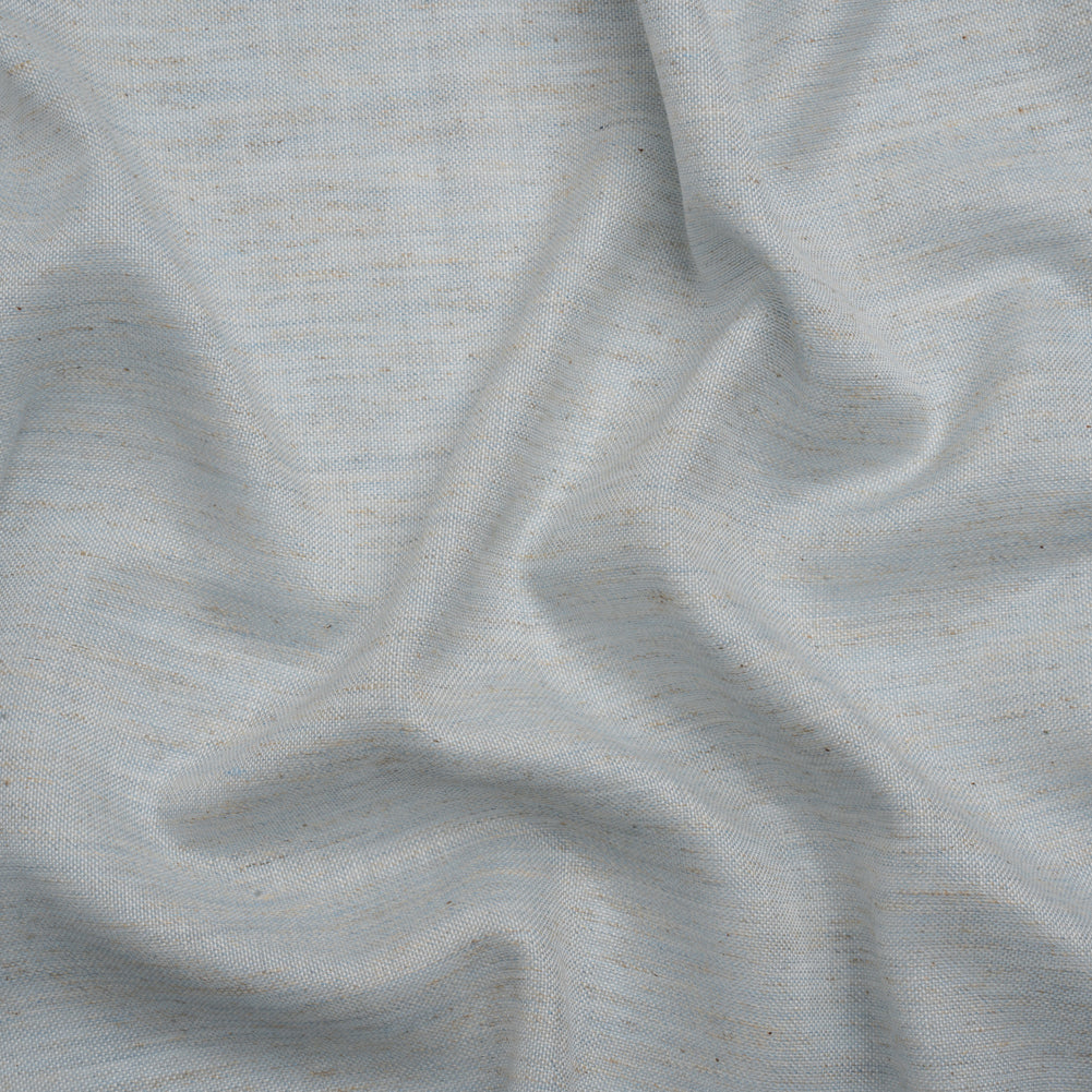 Baby Blue and Beige Heathered Lightweight Linen Blend Woven