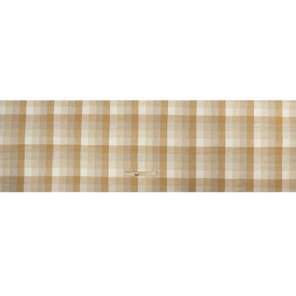 Beige and Cream Checkered Lightweight Linen Woven Full