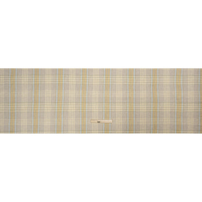 Oatmeal, Pale Yellow and Baby Blue Plaid Lightweight Linen Woven Full