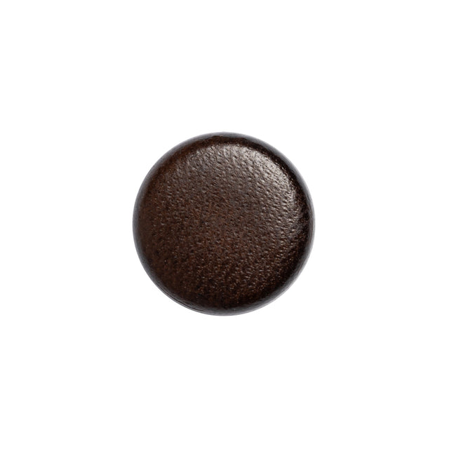Italian Brown Flat Top Leather Shank Back Button - 24L/15mm