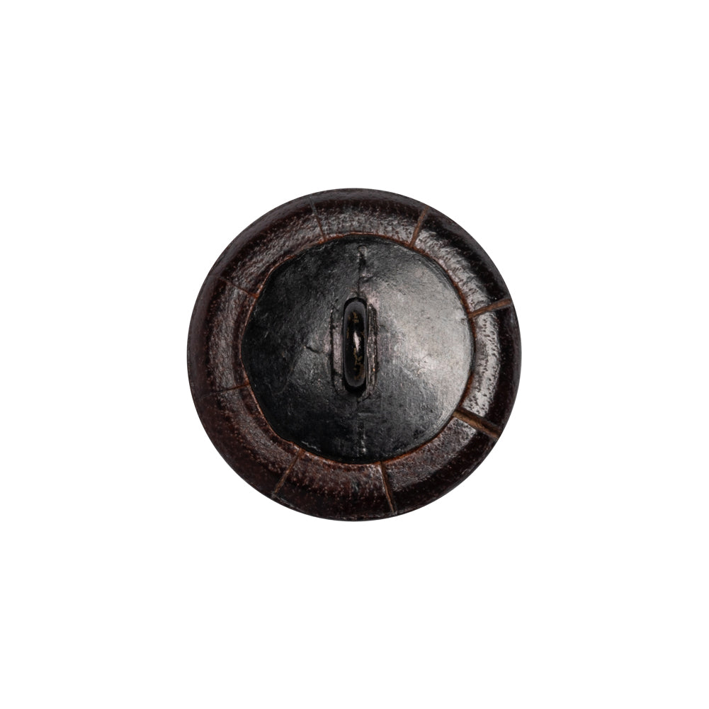 Italian Brown Flat Top Leather Shank Back Button - 32L/20mm Detail