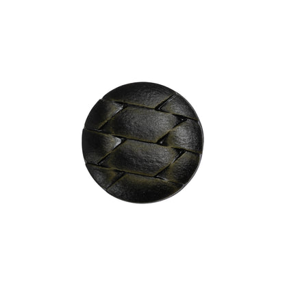 Italian Dark Olive Geometric Engraved Shank Back Plastic Button - 28L/18mm