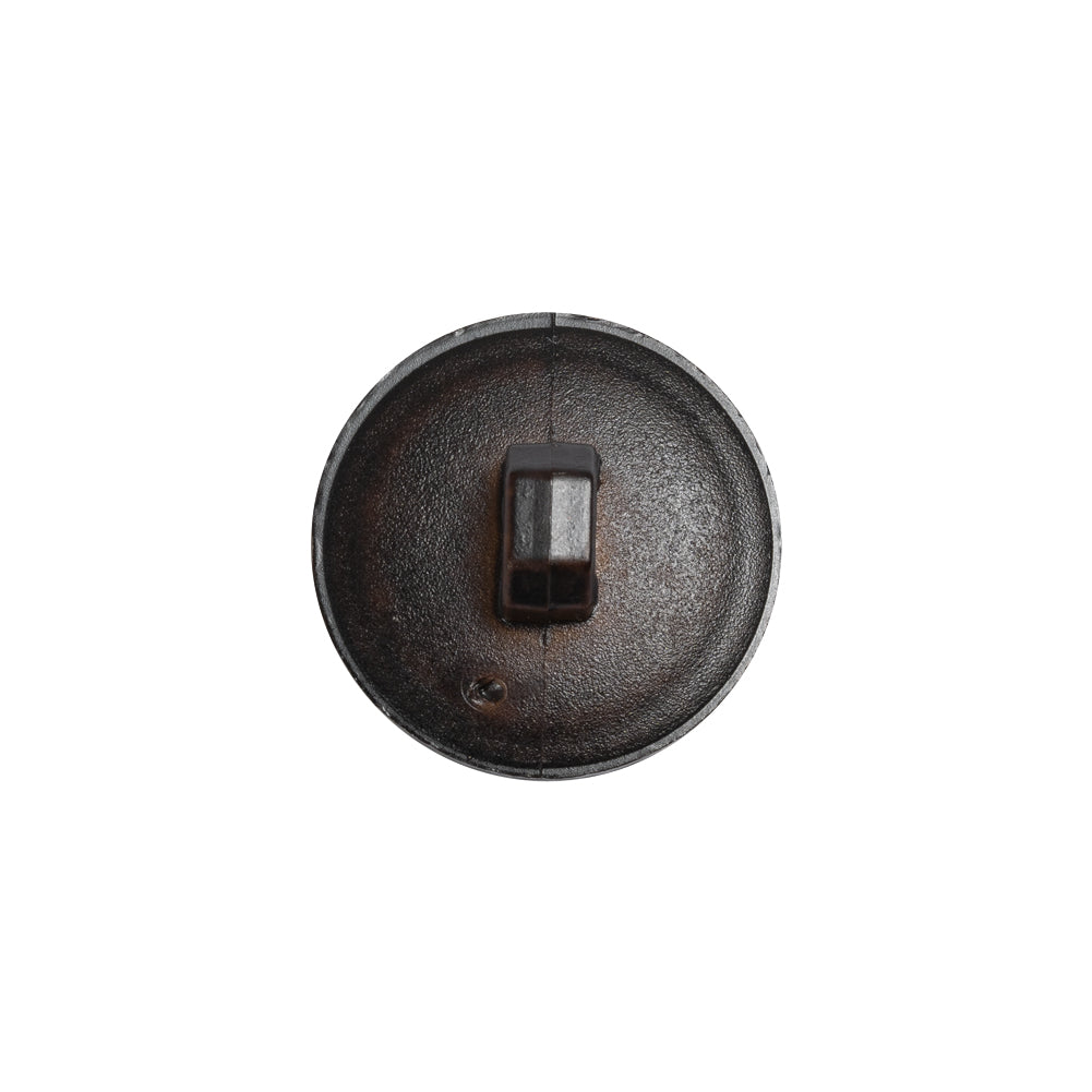 Italian Dark Brown Geometric Engraved Shank Back Plastic Button - 28L/18mm Detail