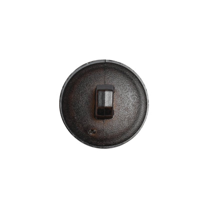 Italian Dark Brown Geometric Engraved Shank Back Plastic Button - 28L/18mm Detail