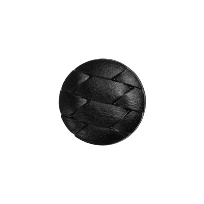 Italian Black Geometric Engraved Shank Back Plastic Button - 28L/18mm